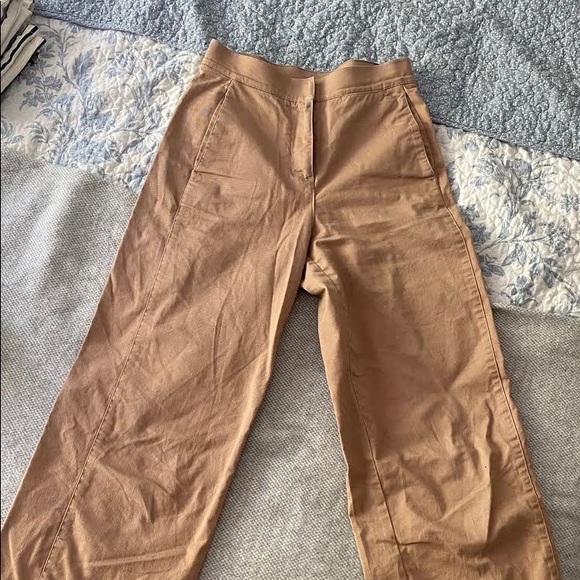 Aritzia tan wide leg crop pants - Picture 1 of 2